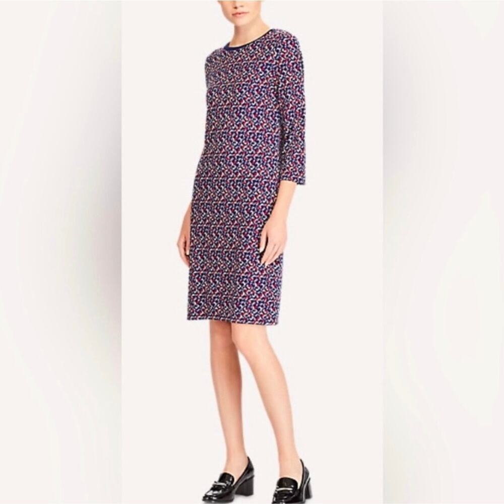 Lauren Ralph Lauren Jersey Stretch Geometric Print Dress Size PXS